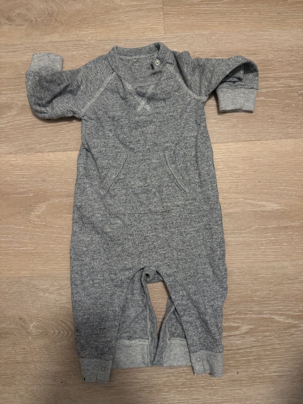 GAP Gray Knit Baby One-Piece with Front Pocket